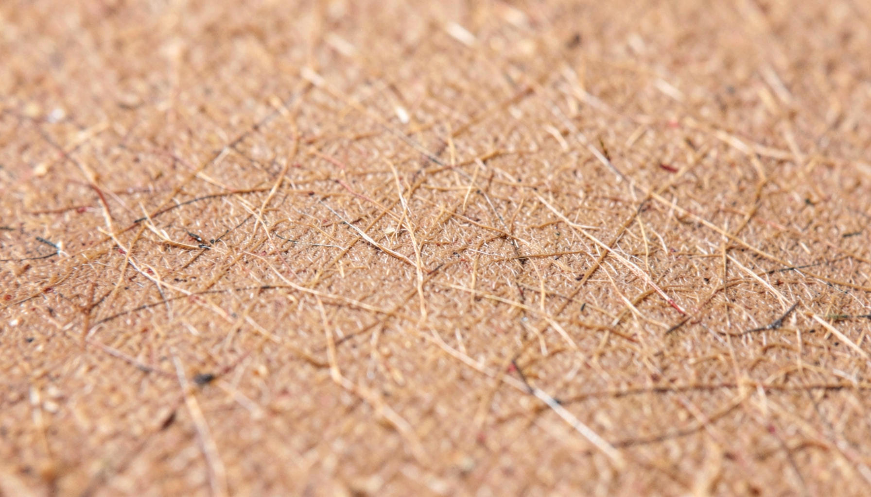 Close-up of aged kraft paper with fine crisscrossing fibers, warm brown and tan tones, soft matte surface